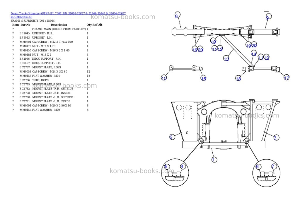 Komatsu afe47-g/l 730e s/n 32626-32627 & 32644-32647 & 32654-32657 zccm Parts catalog cover Page 4