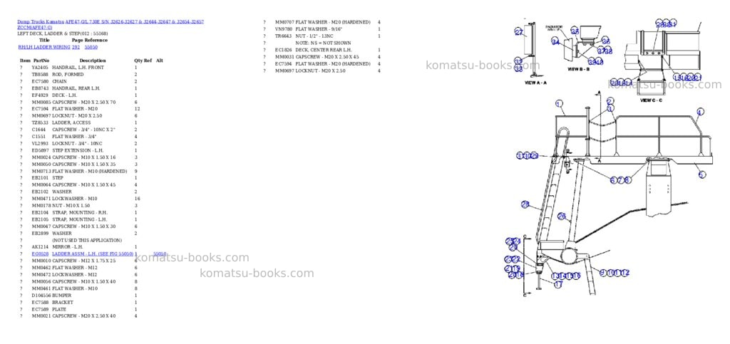 Komatsu afe47-g/l 730e s/n 32626-32627 & 32644-32647 & 32654-32657 zccm Parts catalog cover Page 6