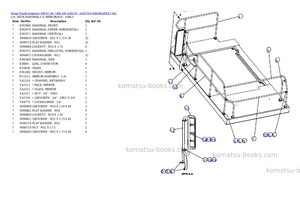 Komatsu afe47-ga 730e s/n a30576 - a30579 foskor Parts catalog cover Page 10 Komatsu afe47-ga 730e s/n a30576 - a30579 foskor Parts catalog cover Page 10