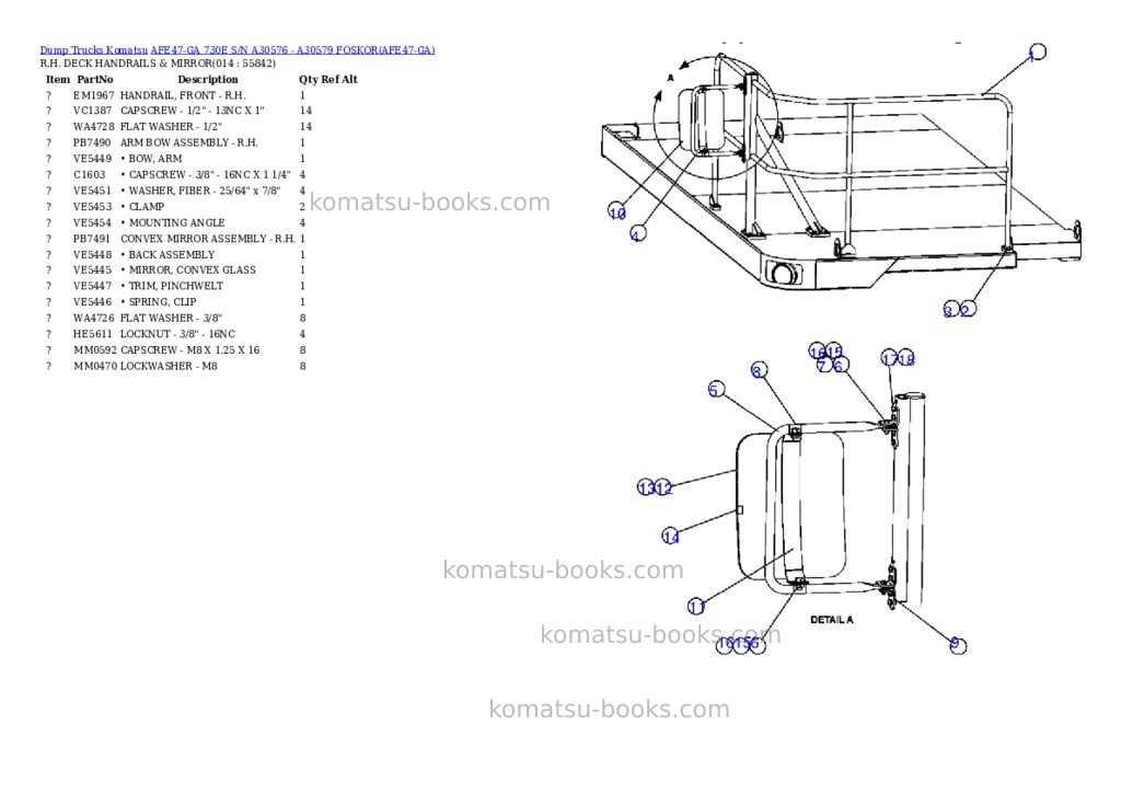 Komatsu afe47-ga 730e s/n a30576 - a30579 foskor Parts catalog cover Page 7 Komatsu afe47-ga 730e s/n a30576 - a30579 foskor Parts catalog cover Page 7