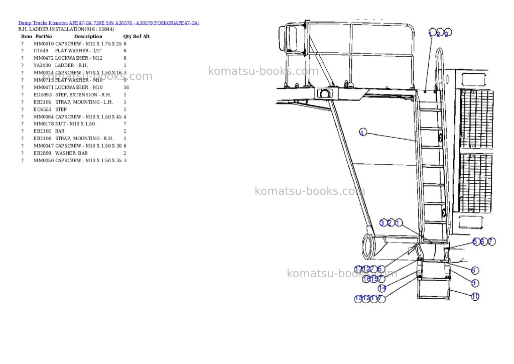 Komatsu afe47-ga 730e s/n a30576 - a30579 foskor Parts catalog cover Page 8 Komatsu afe47-ga 730e s/n a30576 - a30579 foskor Parts catalog cover Page 8