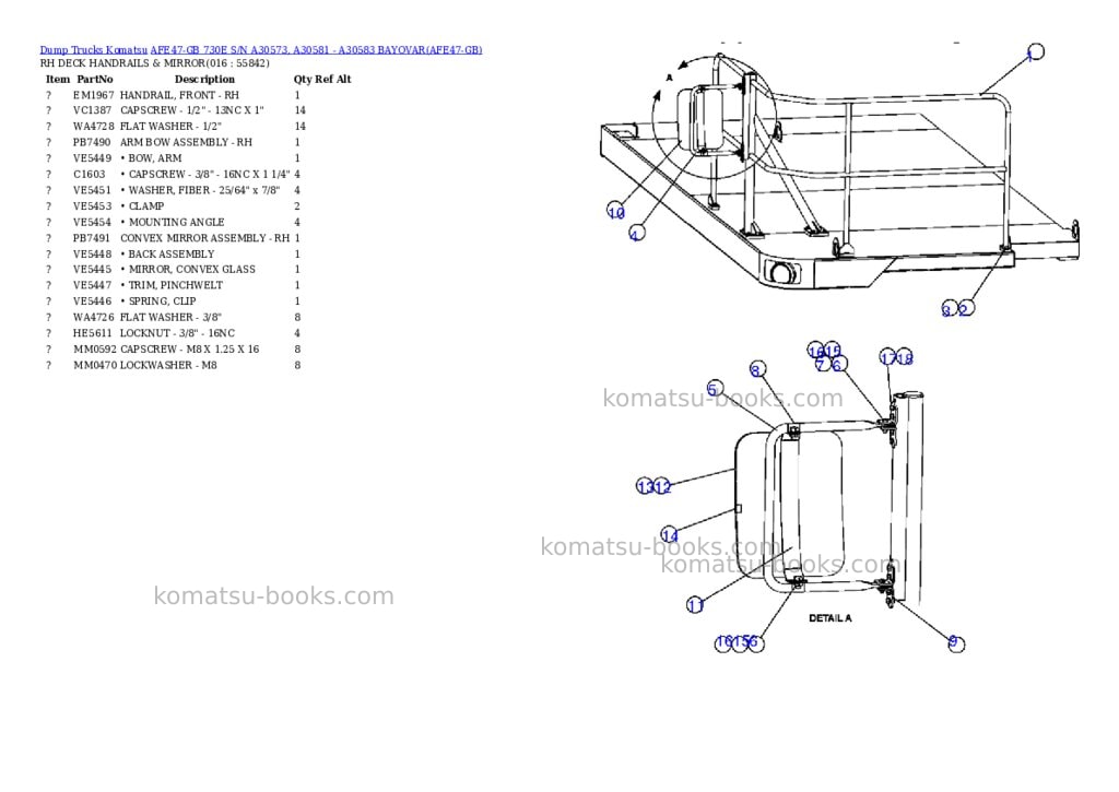 Komatsu afe47-gb 730e s/n a30573, a30581 - a30583 bayovar Parts catalog cover Page 8 Komatsu afe47-gb 730e s/n a30573, a30581 - a30583 bayovar Parts catalog cover Page 8