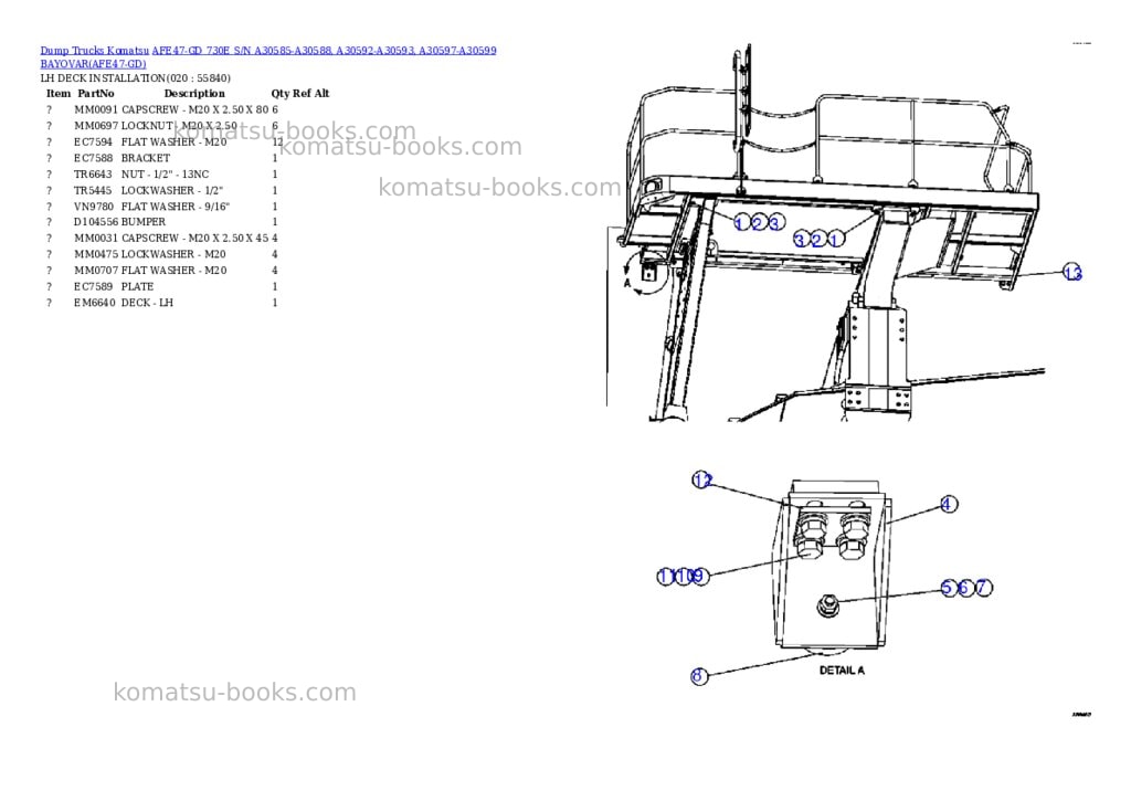 Komatsu afe47-gd 730e s/n a30585-a30588, a30592-a30593, a30597-a30599 bayovar Parts catalog cover Page 10 Komatsu afe47-gd 730e s/n a30585-a30588, a30592-a30593, a30597-a30599 bayovar Parts catalog cover Page 10