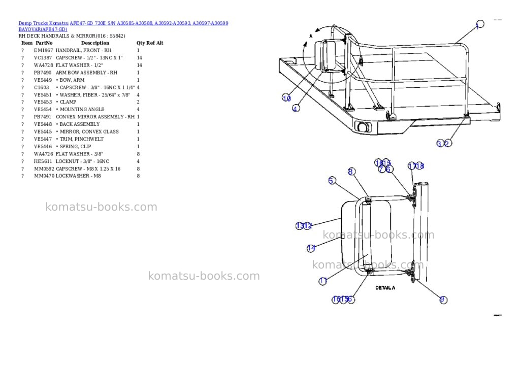 Komatsu afe47-gd 730e s/n a30585-a30588, a30592-a30593, a30597-a30599 bayovar Parts catalog cover Page 8 Komatsu afe47-gd 730e s/n a30585-a30588, a30592-a30593, a30597-a30599 bayovar Parts catalog cover Page 8