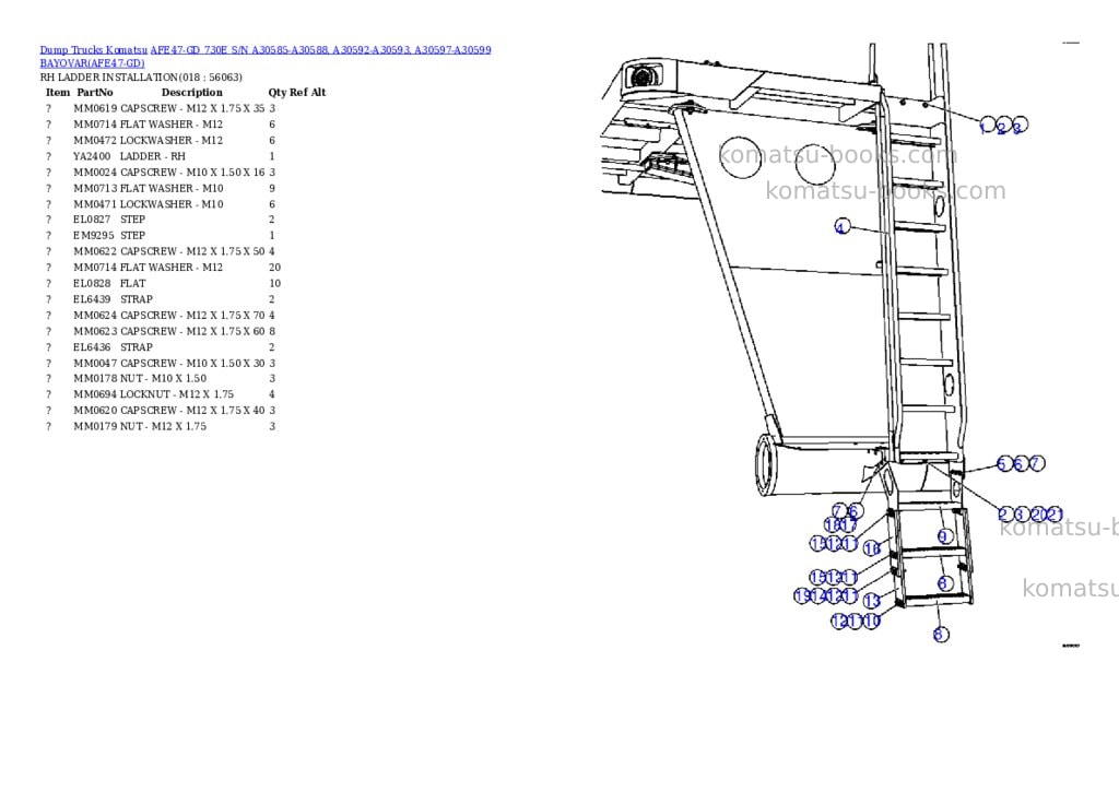 Komatsu afe47-gd 730e s/n a30585-a30588, a30592-a30593, a30597-a30599 bayovar Parts catalog cover Page 9 Komatsu afe47-gd 730e s/n a30585-a30588, a30592-a30593, a30597-a30599 bayovar Parts catalog cover Page 9