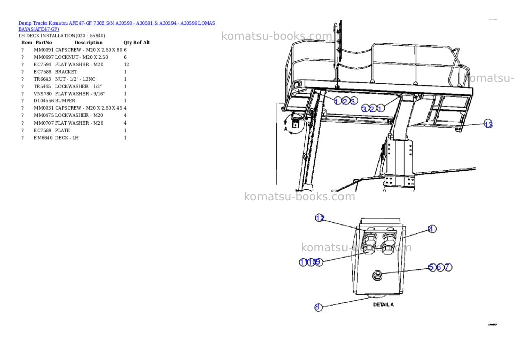 Komatsu afe47-gf 730e s/n a30590 - a30591 & a30594 - a30596 lomas bayas Parts catalog cover Page 10 Komatsu afe47-gf 730e s/n a30590 - a30591 & a30594 - a30596 lomas bayas Parts catalog cover Page 10