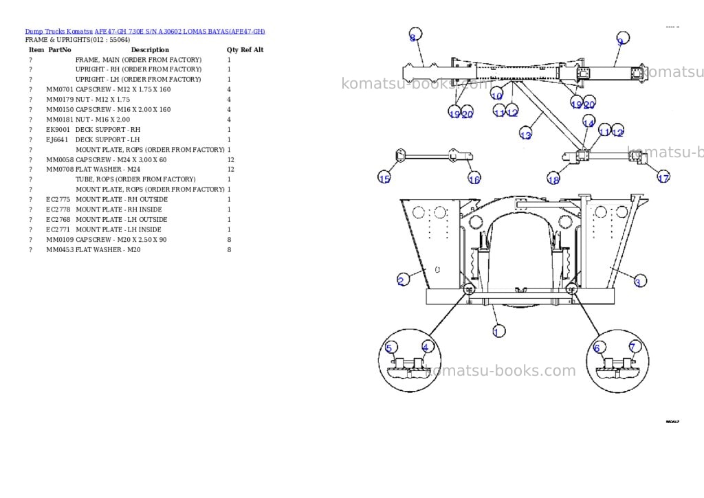 Komatsu afe47-gh 730e s/n a30602 lomas bayas Parts catalog cover Page 6