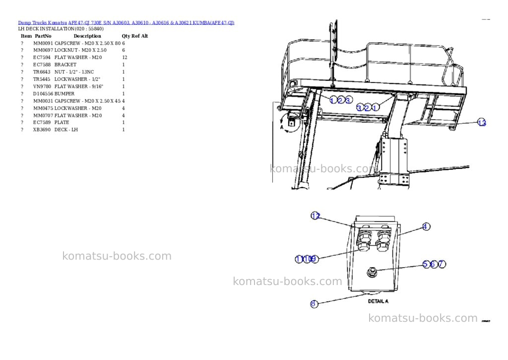 Komatsu afe47-gj 730e s/n a30603, a30610 - a30616 & a30621 kumba Parts catalog cover Page 10 Komatsu afe47-gj 730e s/n a30603, a30610 - a30616 & a30621 kumba Parts catalog cover Page 10