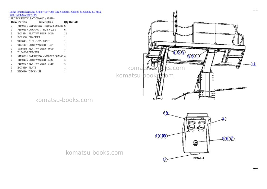 Komatsu afe47-gp 730e s/n a30628 - a30629 & a30632 kumba kolomela Parts catalog cover Page 10 Komatsu afe47-gp 730e s/n a30628 - a30629 & a30632 kumba kolomela Parts catalog cover Page 10