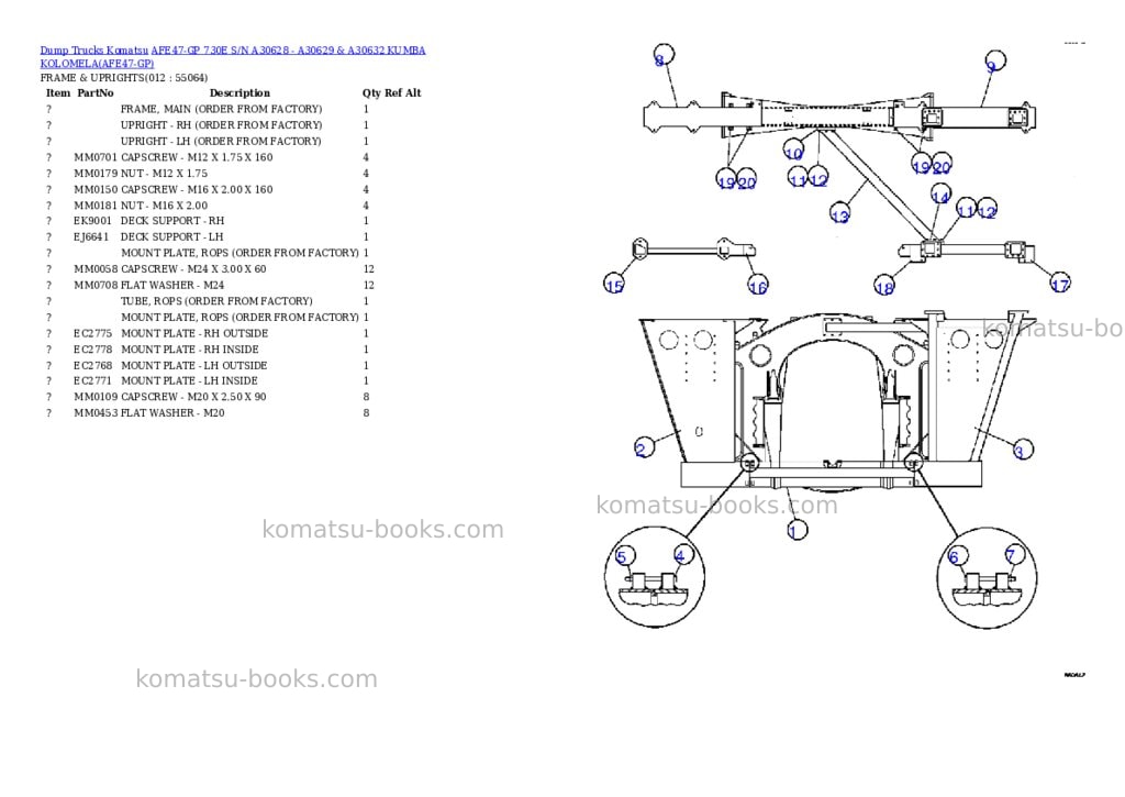 Komatsu afe47-gp 730e s/n a30628 - a30629 & a30632 kumba kolomela Parts catalog cover Page 6 Komatsu afe47-gp 730e s/n a30628 - a30629 & a30632 kumba kolomela Parts catalog cover Page 6