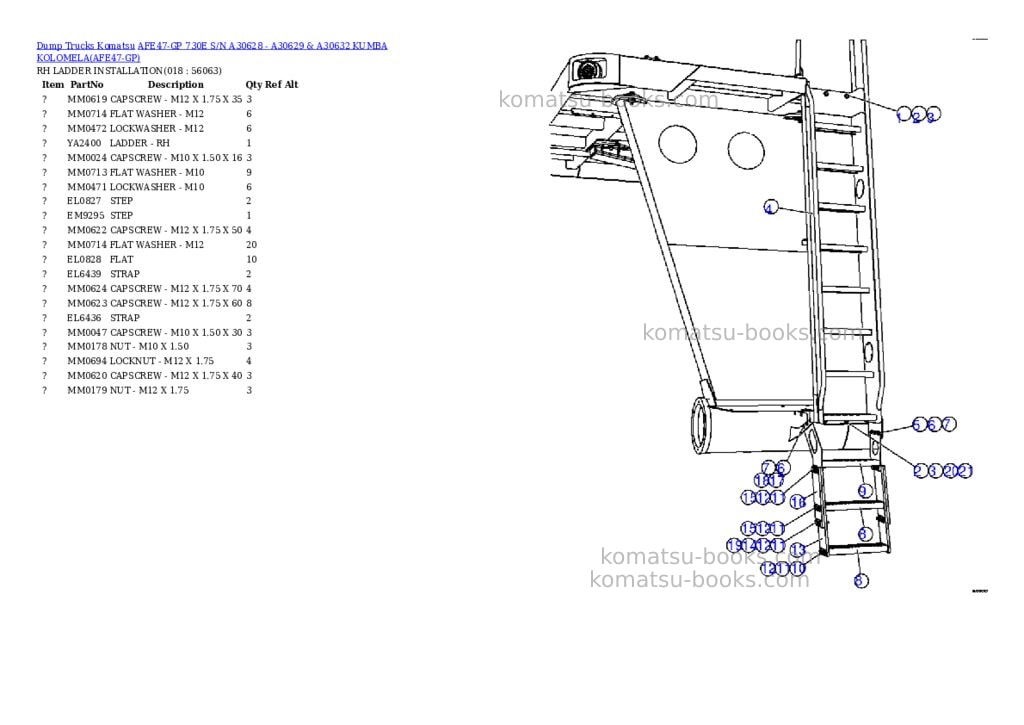 Komatsu afe47-gp 730e s/n a30628 - a30629 & a30632 kumba kolomela Parts catalog cover Page 9 Komatsu afe47-gp 730e s/n a30628 - a30629 & a30632 kumba kolomela Parts catalog cover Page 9