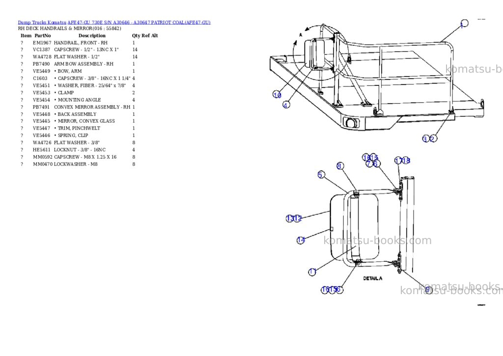 Komatsu afe47-gu 730e s/n a30646 - a30647 patriot coal Parts catalog cover Page 8