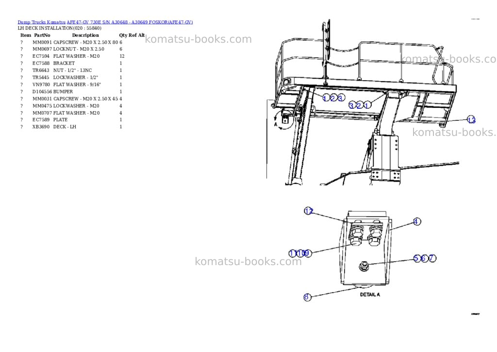 Komatsu afe47-gv 730e s/n a30648 - a30649 foskor Parts catalog cover Page 10 Komatsu afe47-gv 730e s/n a30648 - a30649 foskor Parts catalog cover Page 10