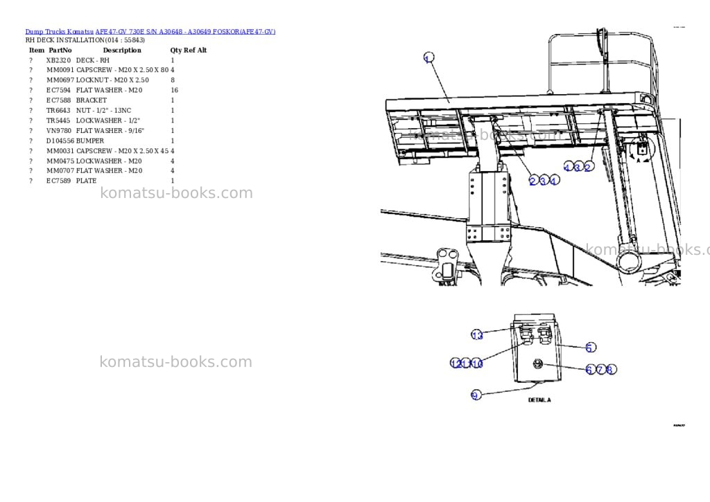 Komatsu afe47-gv 730e s/n a30648 - a30649 foskor Parts catalog cover Page 7 Komatsu afe47-gv 730e s/n a30648 - a30649 foskor Parts catalog cover Page 7