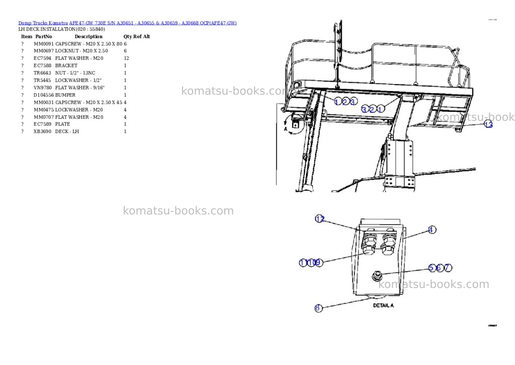 Komatsu afe47-gw 730e s/n a30651 - a30655 & a30659 - a30668 ocp Parts catalog cover Page 10 Komatsu afe47-gw 730e s/n a30651 - a30655 & a30659 - a30668 ocp Parts catalog cover Page 10