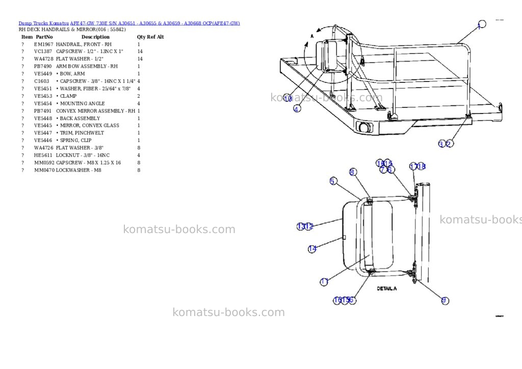 Komatsu afe47-gw 730e s/n a30651 - a30655 & a30659 - a30668 ocp Parts catalog cover Page 8 Komatsu afe47-gw 730e s/n a30651 - a30655 & a30659 - a30668 ocp Parts catalog cover Page 8