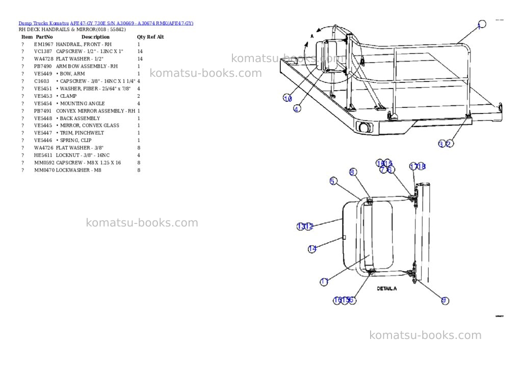 Komatsu afe47-gy 730e s/n a30669 - a30674 rmk Parts catalog cover Page 9 Komatsu afe47-gy 730e s/n a30669 - a30674 rmk Parts catalog cover Page 9