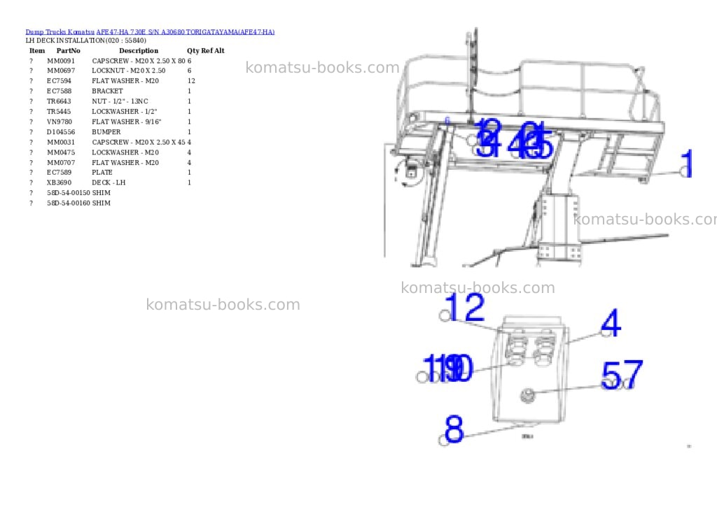 Komatsu afe47-ha 730e s/n a30680 torigatayama Parts catalog cover Page 10 Komatsu afe47-ha 730e s/n a30680 torigatayama Parts catalog cover Page 10