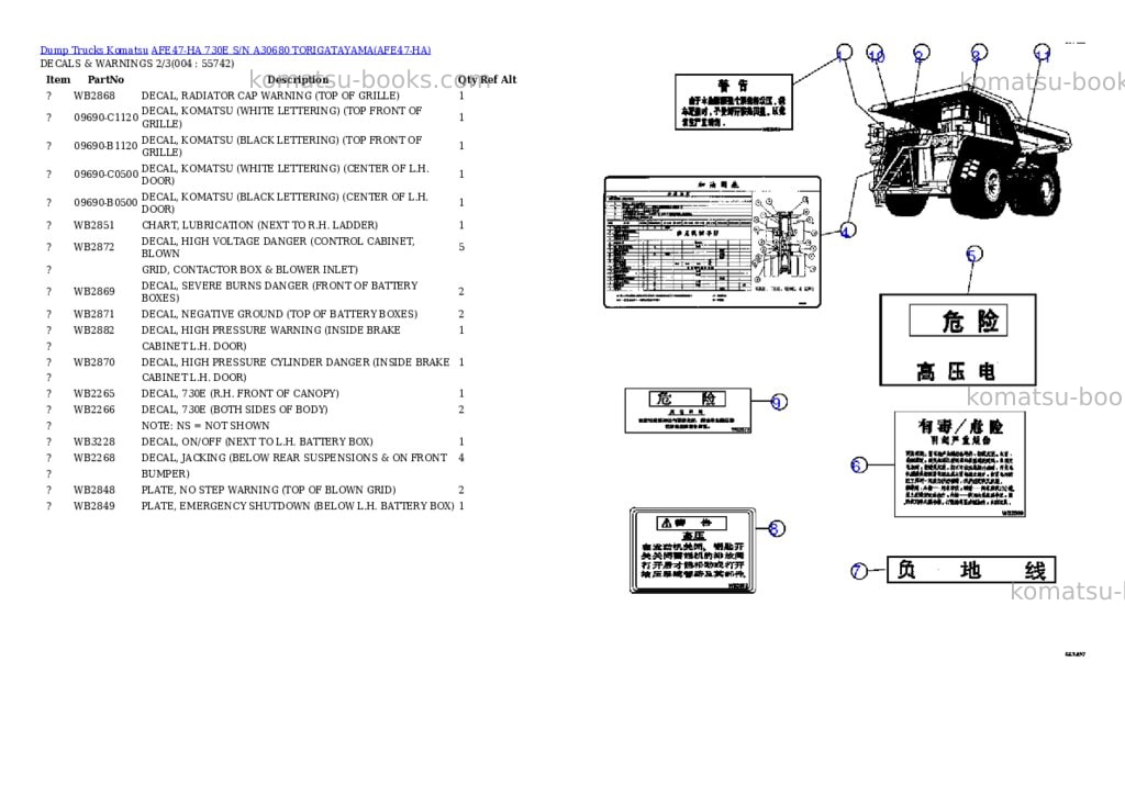 Komatsu afe47-ha 730e s/n a30680 torigatayama Parts catalog cover Page 2 Komatsu afe47-ha 730e s/n a30680 torigatayama Parts catalog cover Page 2