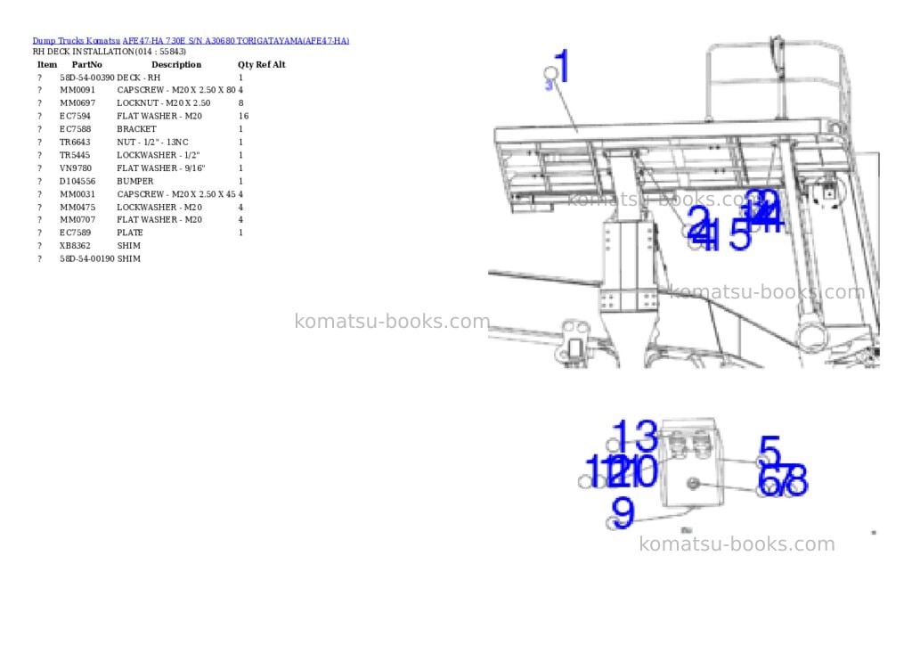 Komatsu afe47-ha 730e s/n a30680 torigatayama Parts catalog cover Page 7 Komatsu afe47-ha 730e s/n a30680 torigatayama Parts catalog cover Page 7
