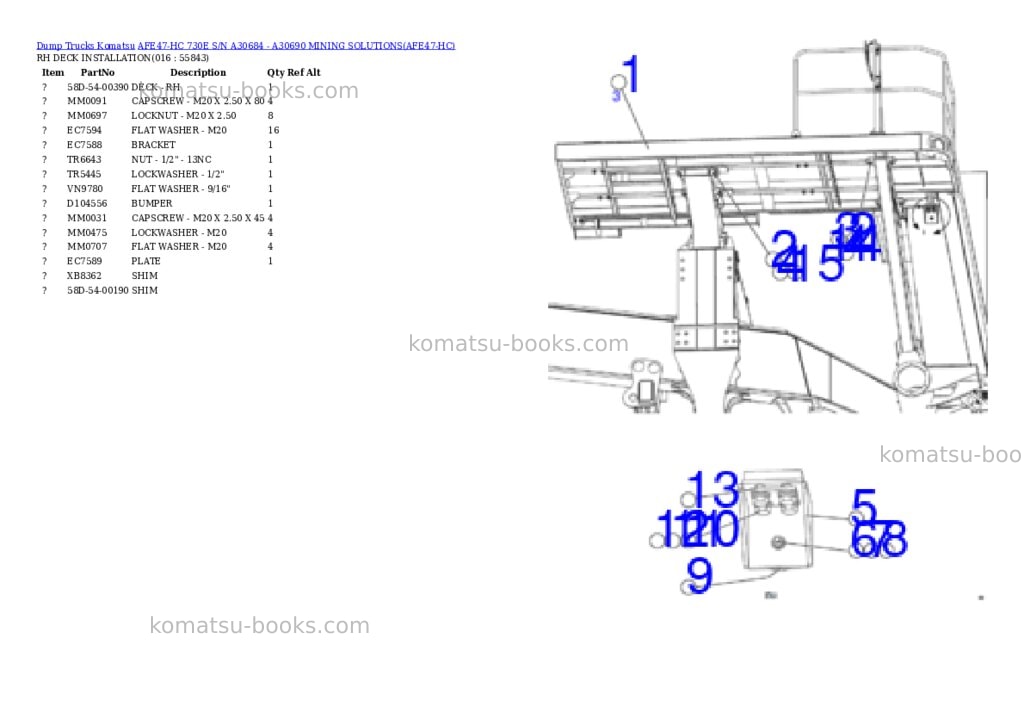 Komatsu afe47-hc 730e s/n a30684 - a30690 mining solutions Parts catalog cover Page 8 Komatsu afe47-hc 730e s/n a30684 - a30690 mining solutions Parts catalog cover Page 8