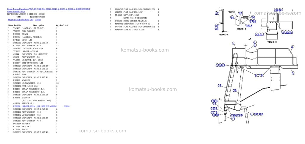 Komatsu afe47-j/n 730e s/n 32642-32643 & 32675 & 32682 & 32689 rossing uranium Parts catalog cover Page 6