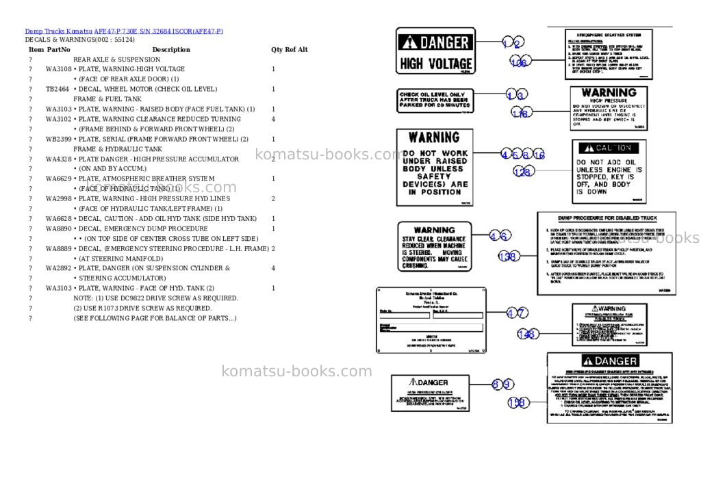 Komatsu afe47-p 730e s/n 32684 iscor Parts catalog cover Komatsu afe47-p 730e s/n 32684 iscor Parts catalog cover