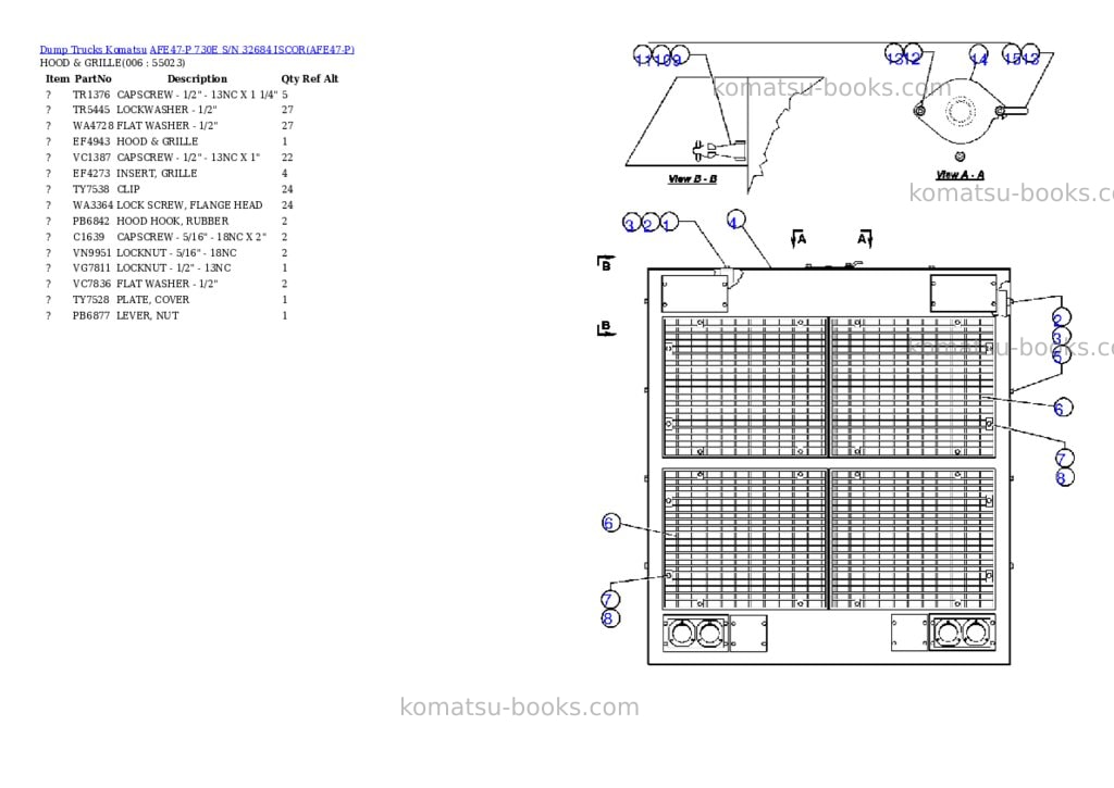 Komatsu afe47-p 730e s/n 32684 iscor Parts catalog cover Page 3 Komatsu afe47-p 730e s/n 32684 iscor Parts catalog cover Page 3
