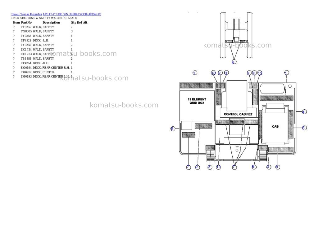 Komatsu afe47-p 730e s/n 32684 iscor Parts catalog cover Page 8 Komatsu afe47-p 730e s/n 32684 iscor Parts catalog cover Page 8