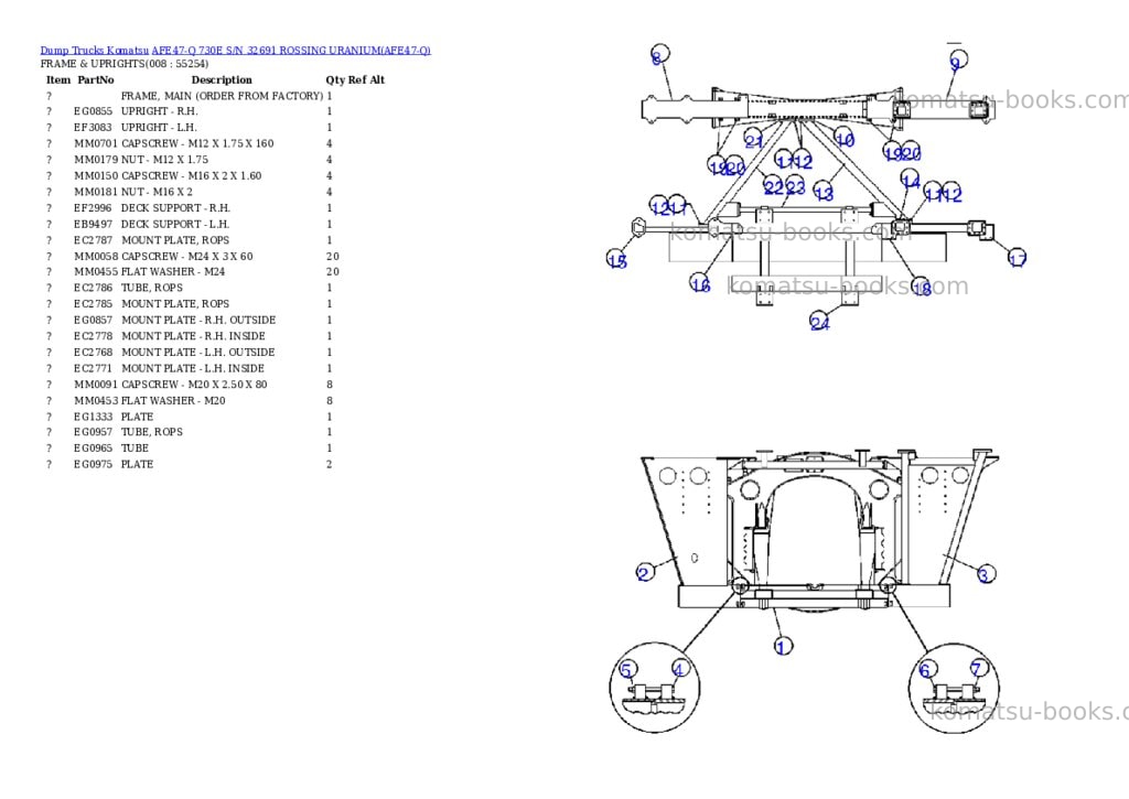 Komatsu afe47-q 730e s/n 32691 rossing uranium Parts catalog cover Page 4