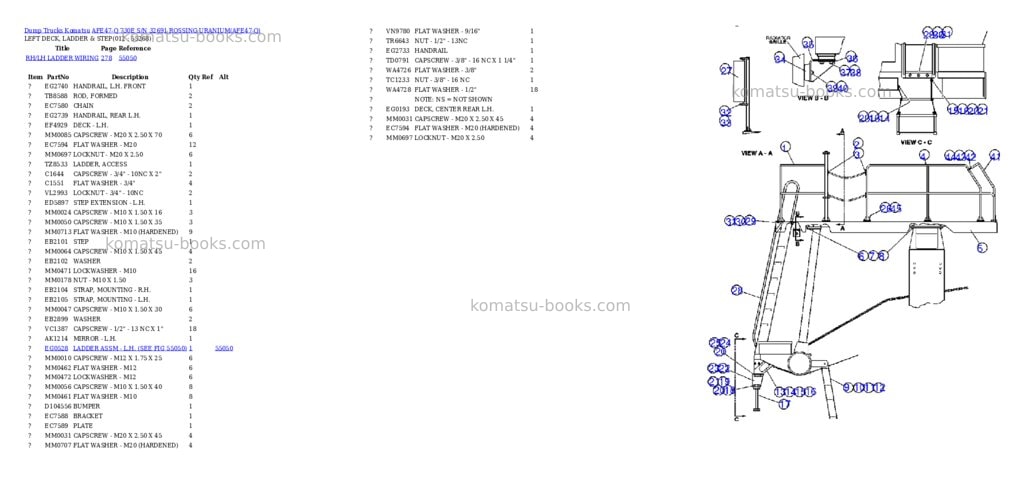 Komatsu afe47-q 730e s/n 32691 rossing uranium Parts catalog cover Page 6