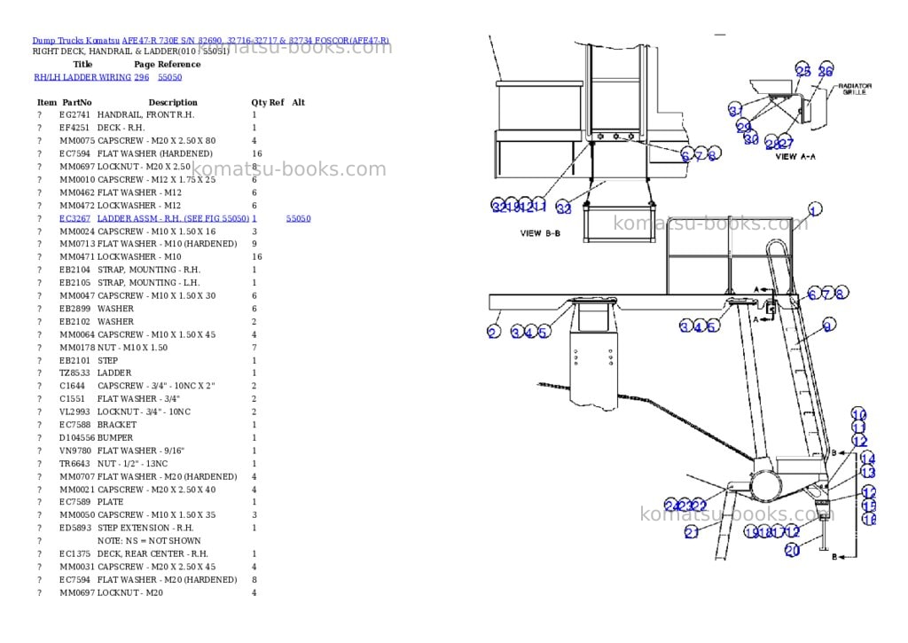 Komatsu afe47-r 730e s/n 32690, 32716-32717 & 32734 foscor Parts catalog cover Page 5