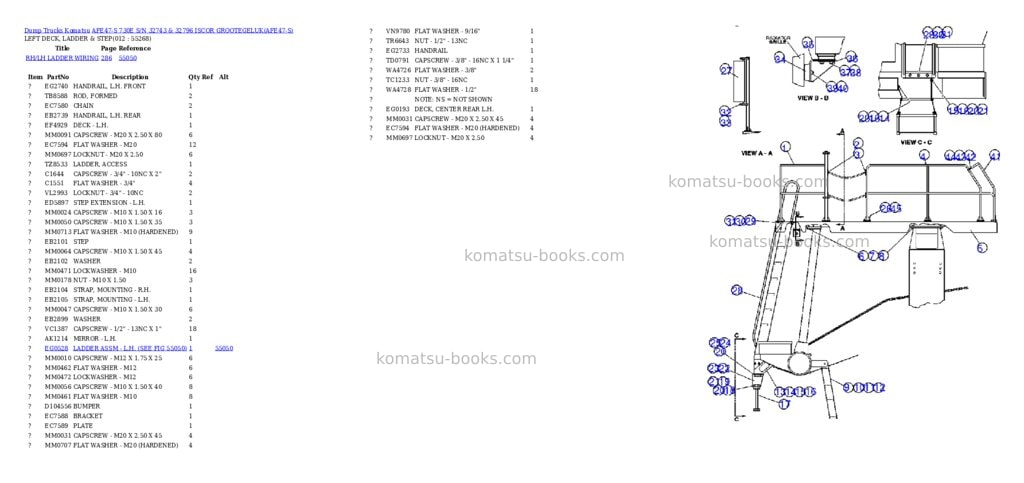 Komatsu afe47-s 730e s/n 32743 & 32796 iscor grootegeluk Parts catalog cover Page 5 Komatsu afe47-s 730e s/n 32743 & 32796 iscor grootegeluk Parts catalog cover Page 5