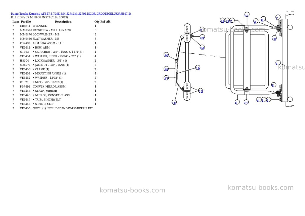 Komatsu afe47-s 730e s/n 32743 & 32796 iscor grootegeluk Parts catalog cover Page 6 Komatsu afe47-s 730e s/n 32743 & 32796 iscor grootegeluk Parts catalog cover Page 6