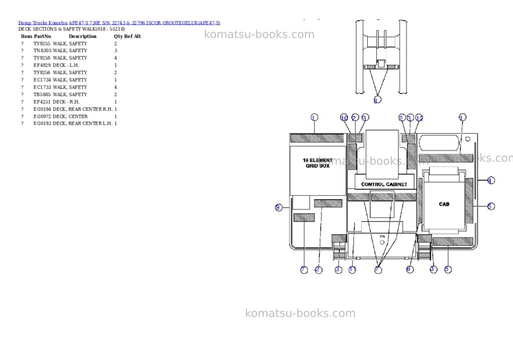 Komatsu afe47-s 730e s/n 32743 & 32796 iscor grootegeluk Parts catalog cover Page 7 Komatsu afe47-s 730e s/n 32743 & 32796 iscor grootegeluk Parts catalog cover Page 7