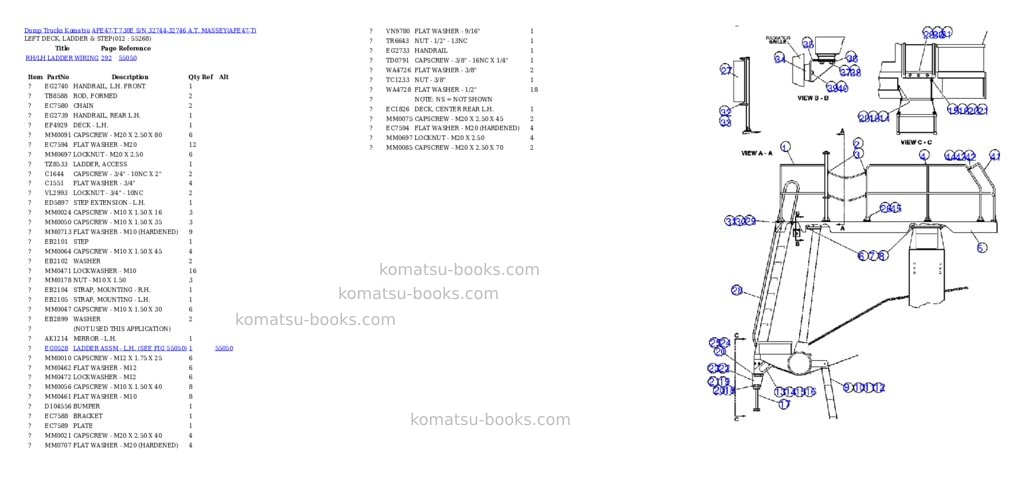 Komatsu afe47-t 730e s/n 32744-32746 a.t. massey Parts catalog cover Page 6 Komatsu afe47-t 730e s/n 32744-32746 a.t. massey Parts catalog cover Page 6
