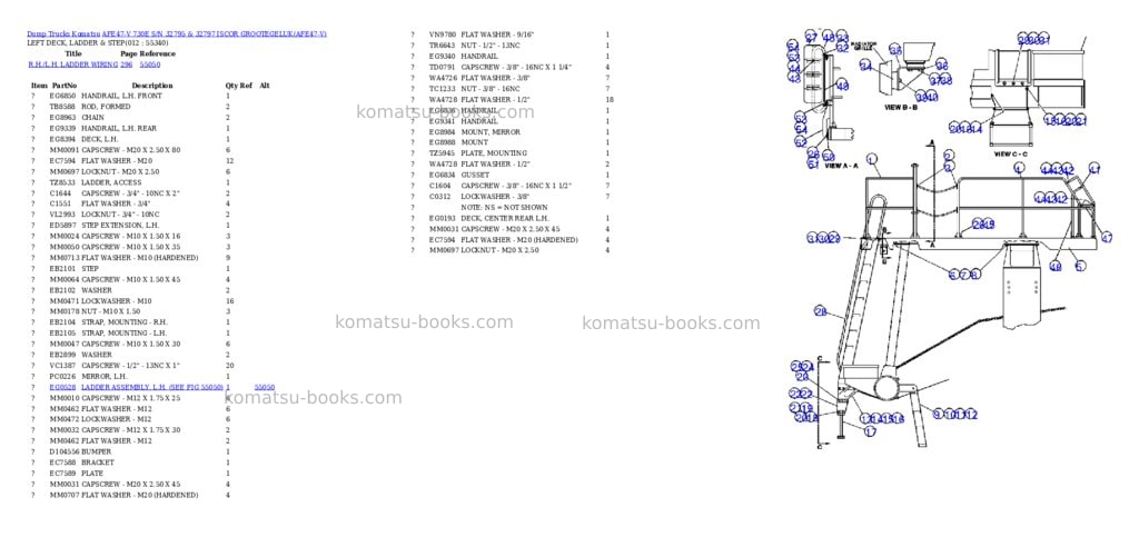 Komatsu afe47-v 730e s/n 32795 & 32797 iscor grootegeluk Parts catalog cover Page 6 Komatsu afe47-v 730e s/n 32795 & 32797 iscor grootegeluk Parts catalog cover Page 6