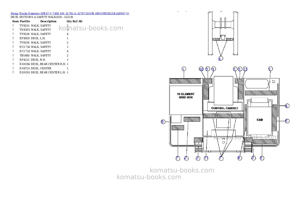 Komatsu afe47-v 730e s/n 32795 & 32797 iscor grootegeluk Parts catalog cover Page 8 Komatsu afe47-v 730e s/n 32795 & 32797 iscor grootegeluk Parts catalog cover Page 8