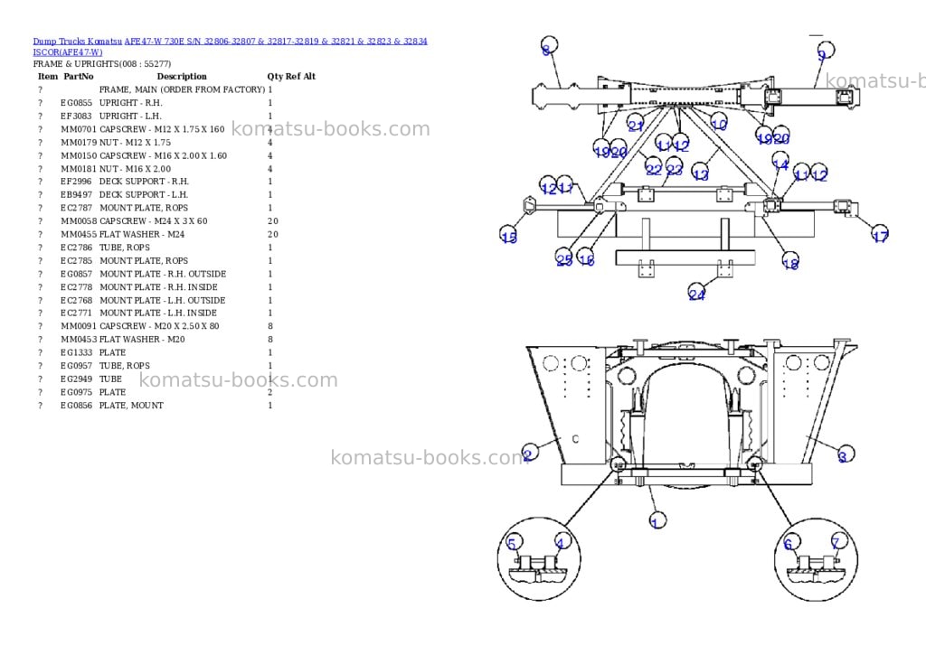 Komatsu afe47-w 730e s/n 32806-32807 & 32817-32819 & 32821 & 32823 & 32834 iscor Parts catalog cover Page 4 Komatsu afe47-w 730e s/n 32806-32807 & 32817-32819 & 32821 & 32823 & 32834 iscor Parts catalog cover Page 4