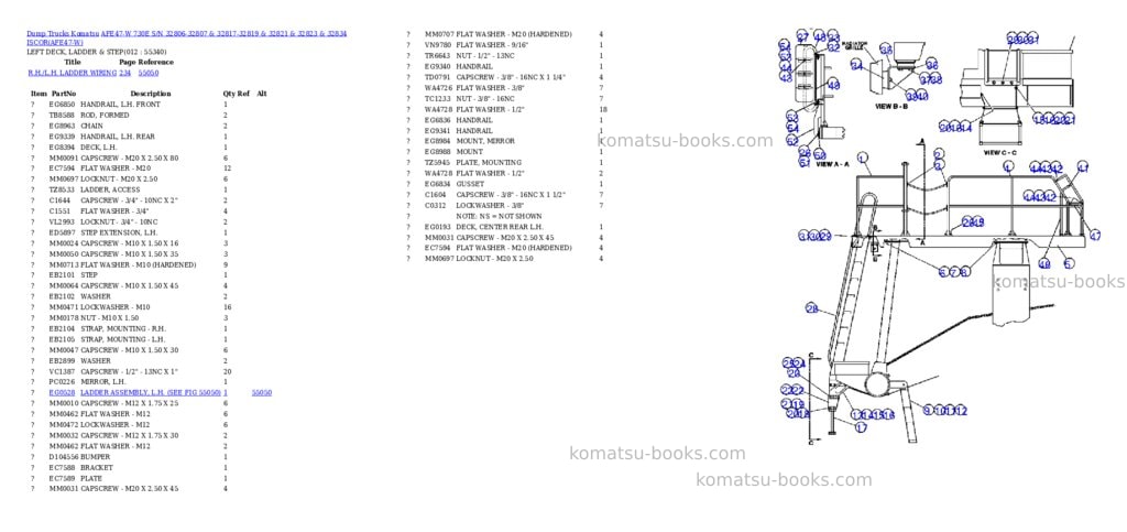 Komatsu afe47-w 730e s/n 32806-32807 & 32817-32819 & 32821 & 32823 & 32834 iscor Parts catalog cover Page 6 Komatsu afe47-w 730e s/n 32806-32807 & 32817-32819 & 32821 & 32823 & 32834 iscor Parts catalog cover Page 6