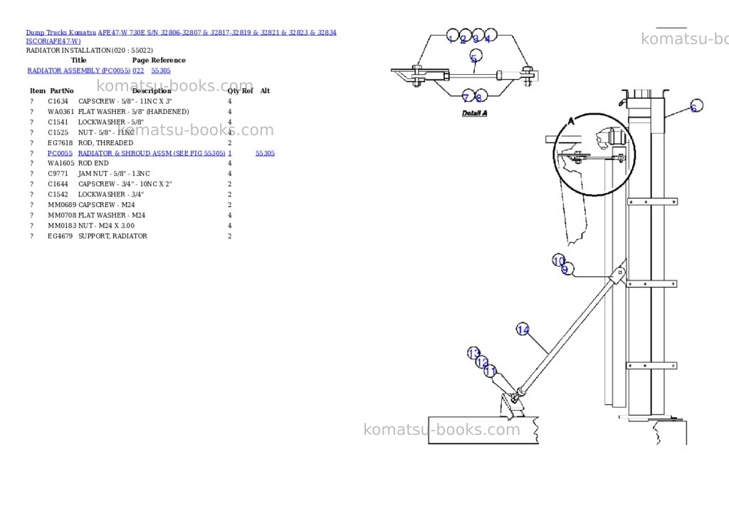 Komatsu afe47-w 730e s/n 32806-32807 & 32817-32819 & 32821 & 32823 & 32834 iscor Parts catalog cover Page 9 Komatsu afe47-w 730e s/n 32806-32807 & 32817-32819 & 32821 & 32823 & 32834 iscor Parts catalog cover Page 9