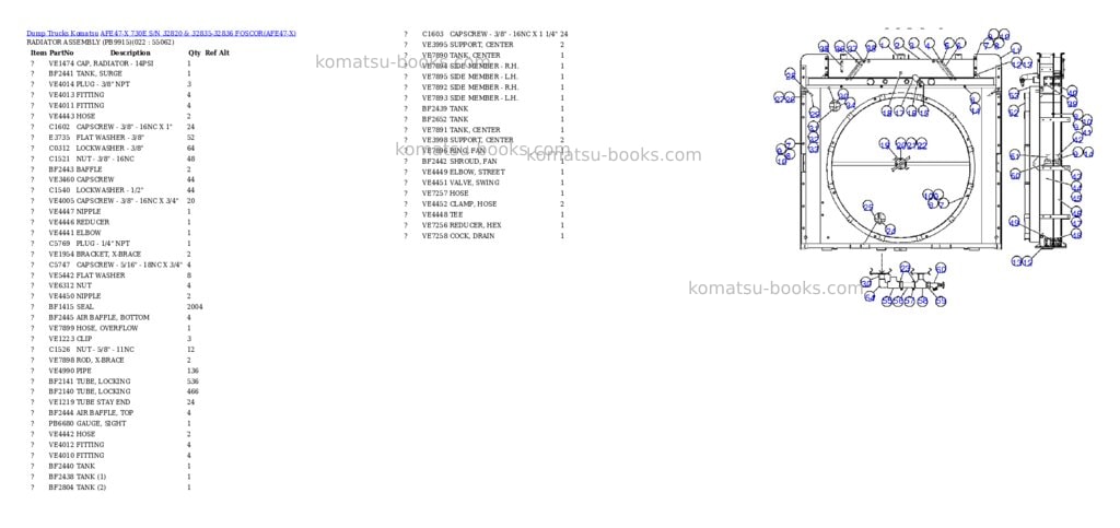 Komatsu afe47-x 730e s/n 32820 & 32835-32836 foscor Parts catalog cover Page 10 Komatsu afe47-x 730e s/n 32820 & 32835-32836 foscor Parts catalog cover Page 10