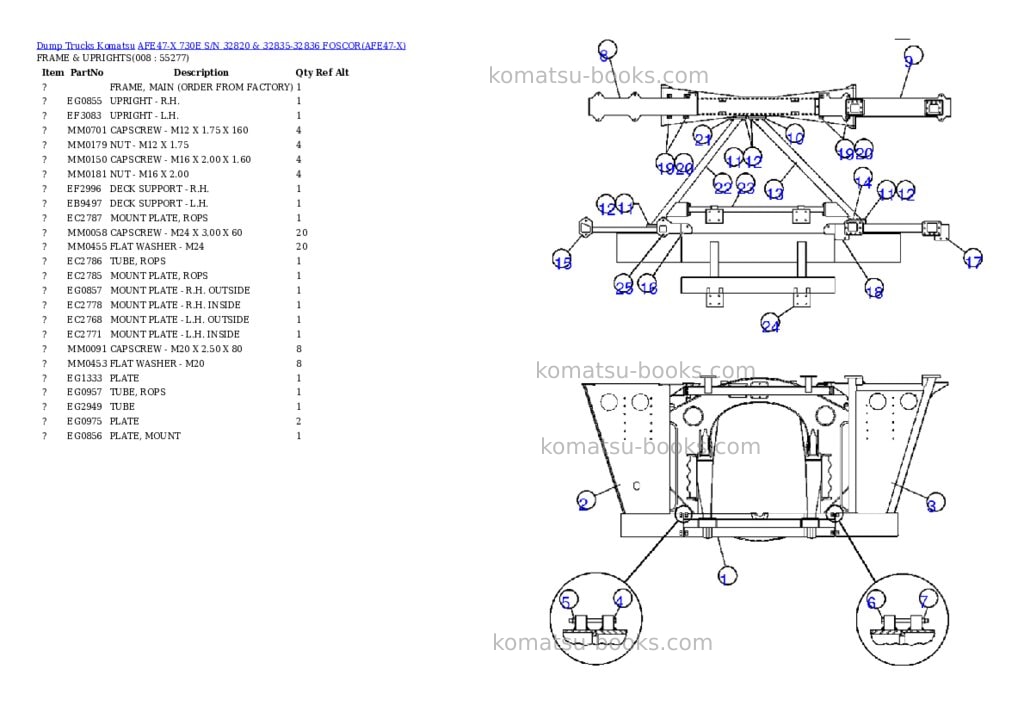 Komatsu afe47-x 730e s/n 32820 & 32835-32836 foscor Parts catalog cover Page 4 Komatsu afe47-x 730e s/n 32820 & 32835-32836 foscor Parts catalog cover Page 4