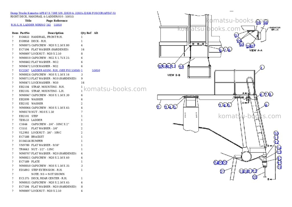 Komatsu afe47-x 730e s/n 32820 & 32835-32836 foscor Parts catalog cover Page 5 Komatsu afe47-x 730e s/n 32820 & 32835-32836 foscor Parts catalog cover Page 5