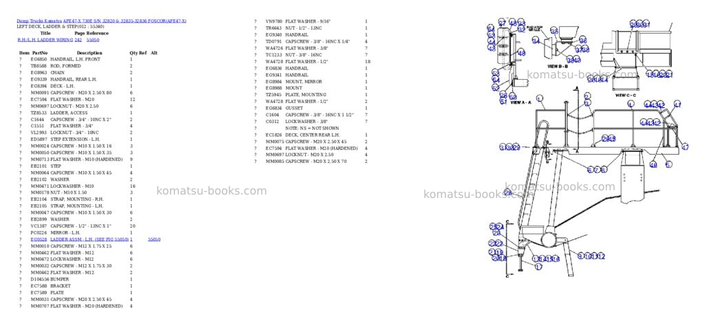 Komatsu afe47-x 730e s/n 32820 & 32835-32836 foscor Parts catalog cover Page 6 Komatsu afe47-x 730e s/n 32820 & 32835-32836 foscor Parts catalog cover Page 6