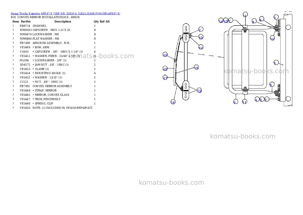 Komatsu afe47-x 730e s/n 32820 & 32835-32836 foscor Parts catalog cover Page 7 Komatsu afe47-x 730e s/n 32820 & 32835-32836 foscor Parts catalog cover Page 7