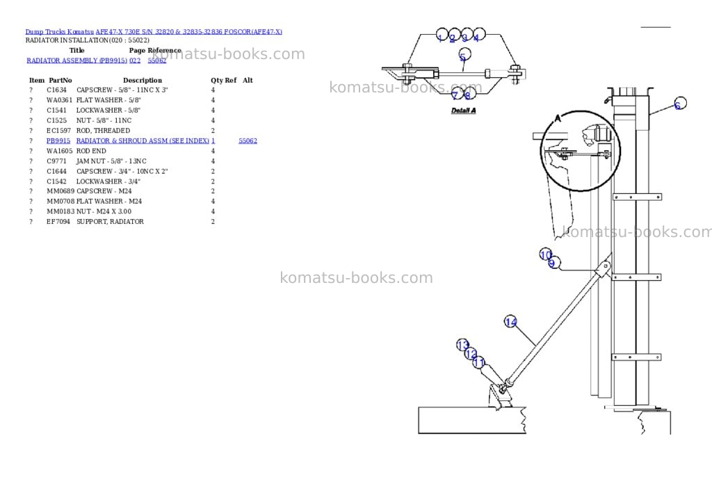 Komatsu afe47-x 730e s/n 32820 & 32835-32836 foscor Parts catalog cover Page 9 Komatsu afe47-x 730e s/n 32820 & 32835-32836 foscor Parts catalog cover Page 9