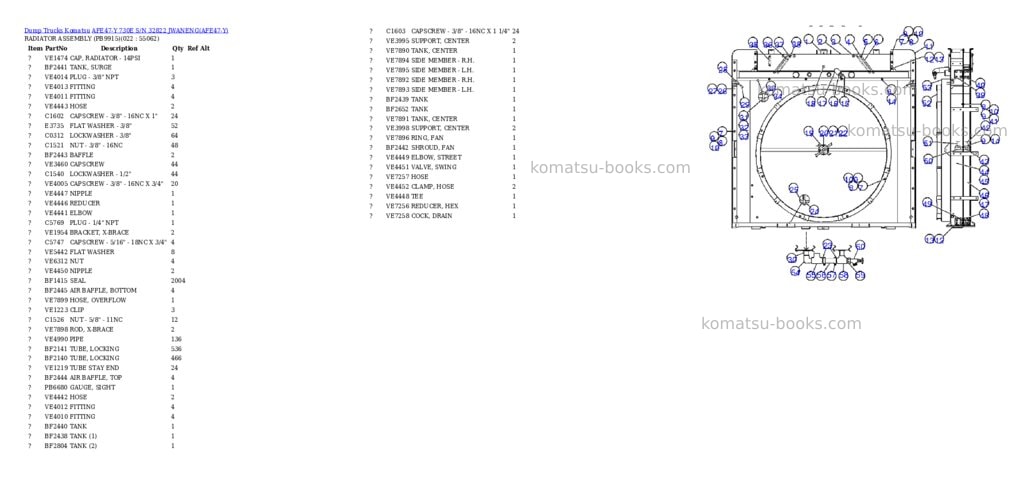 Komatsu afe47-y 730e s/n 32822 jwaneng Parts catalog cover Page 10 Komatsu afe47-y 730e s/n 32822 jwaneng Parts catalog cover Page 10