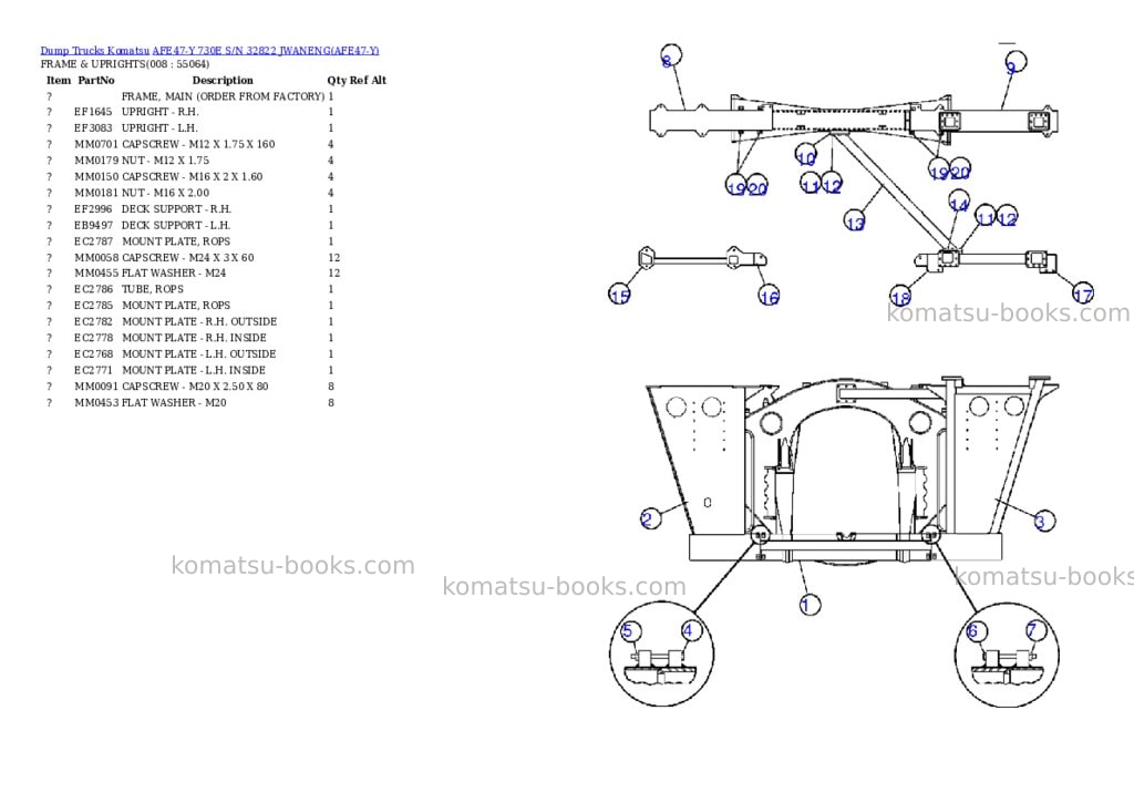 Komatsu afe47-y 730e s/n 32822 jwaneng Parts catalog cover Page 4 Komatsu afe47-y 730e s/n 32822 jwaneng Parts catalog cover Page 4
