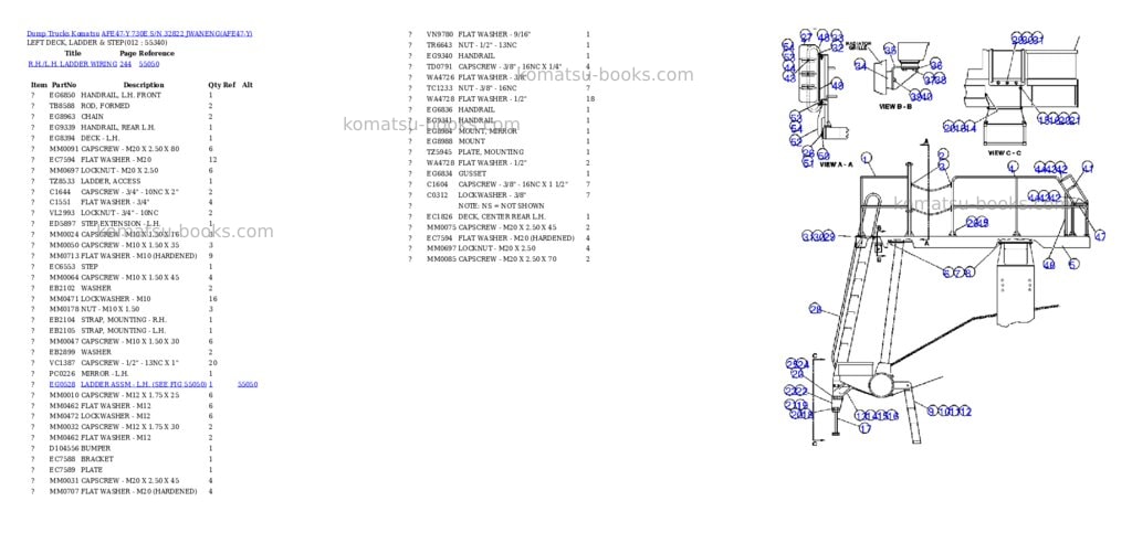 Komatsu afe47-y 730e s/n 32822 jwaneng Parts catalog cover Page 6 Komatsu afe47-y 730e s/n 32822 jwaneng Parts catalog cover Page 6
